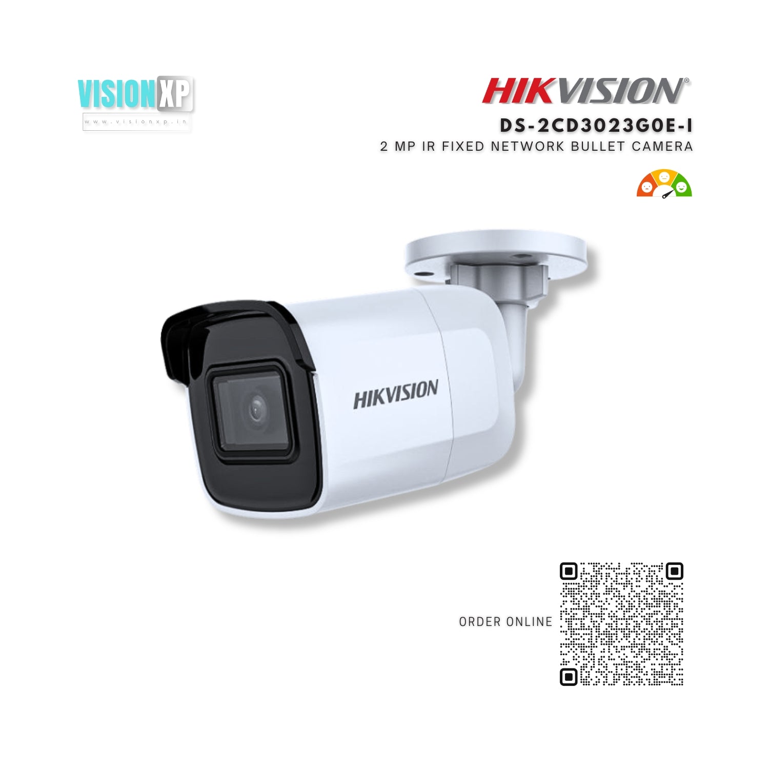 Hikvision DS-2CD3023G0E-I 2 MP IR Fixed Network Bullet Camera Hikvision DS-2CD3023G0E-I 2 MP IR Fixed Network Bullet Camera